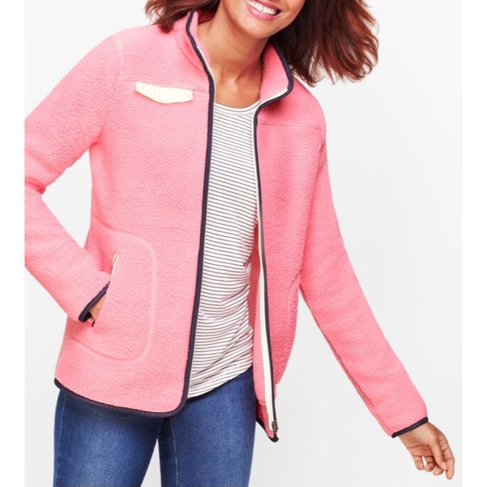 Talbots Pink Sherpa Fleece Jacket